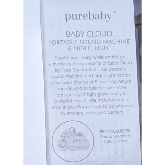 Purebaby Baby Cloud Portable Sound Machine & Night Light Soothing Sleep Sounds - Picture 10 of 11